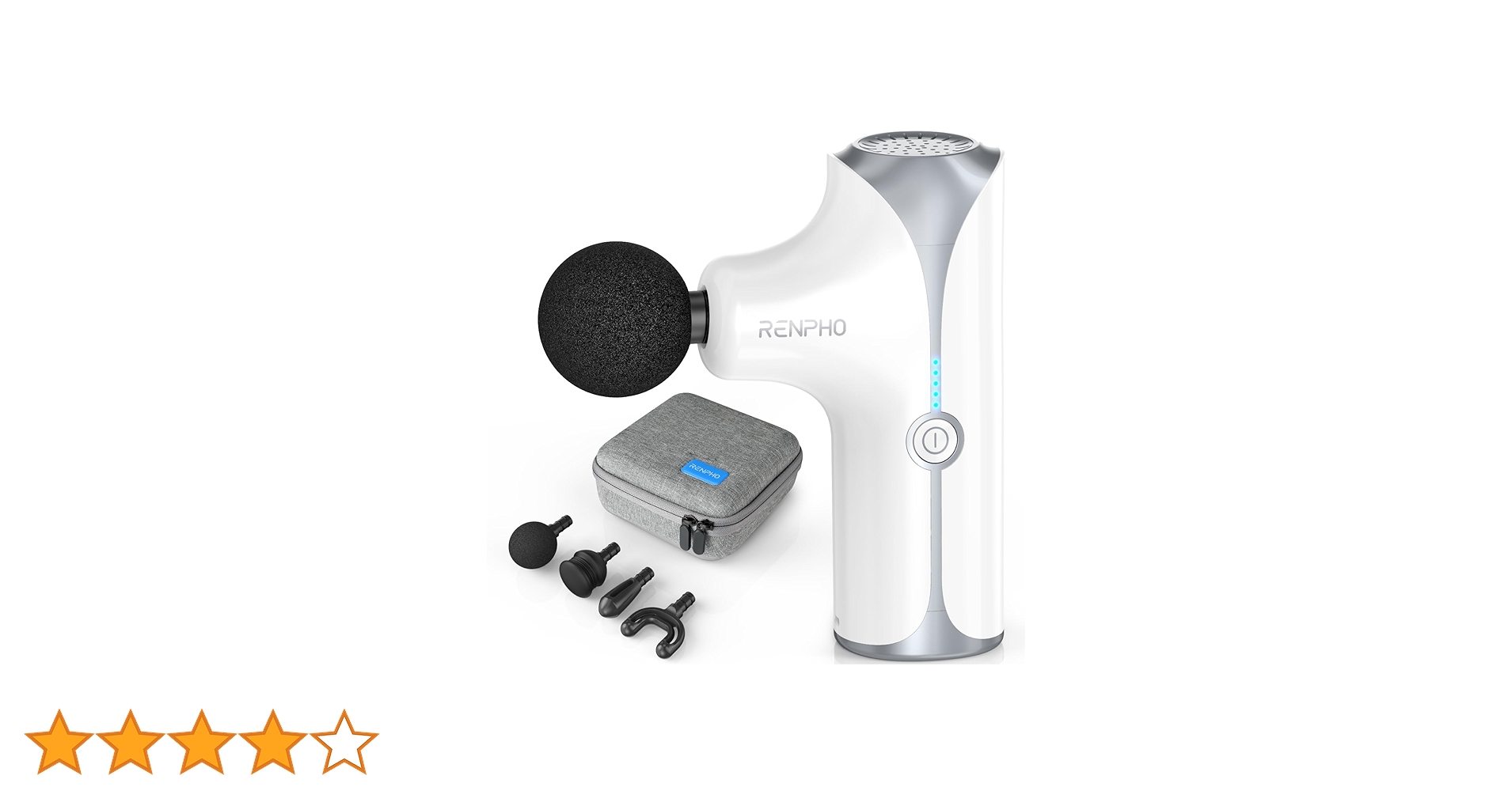 1点限り⭐️RENPHO レンフォ ハンディガン ミニ 収納ケース付 白色 Amazon | RENPHO ハンディガン MINI 4種類のヘッド付 トータル